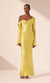 Shona Joy Sofia Asymmetrical L/S Maxi Dress In Lime
