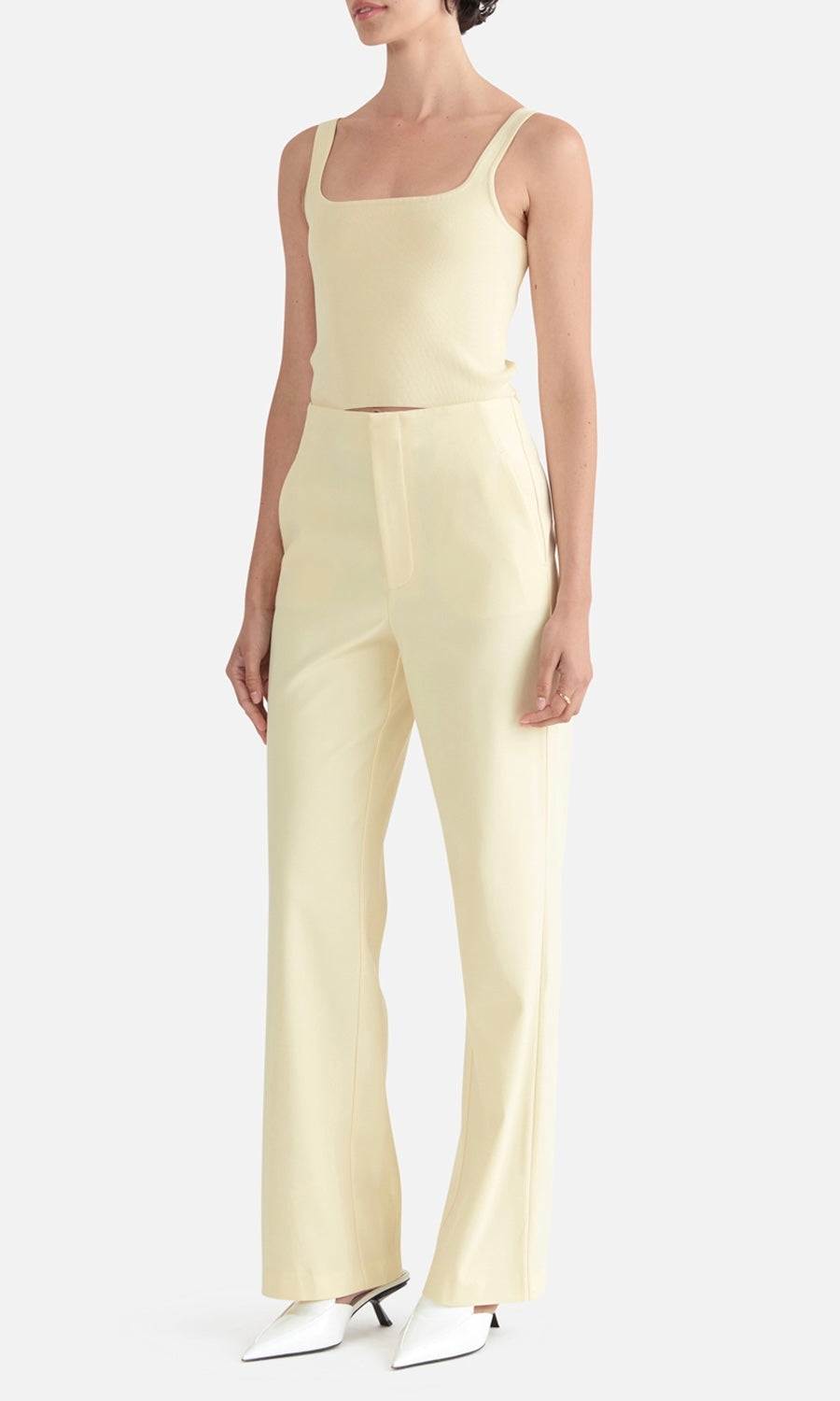Ena Pelly Dakota Fitted Trouser In French Vanilla