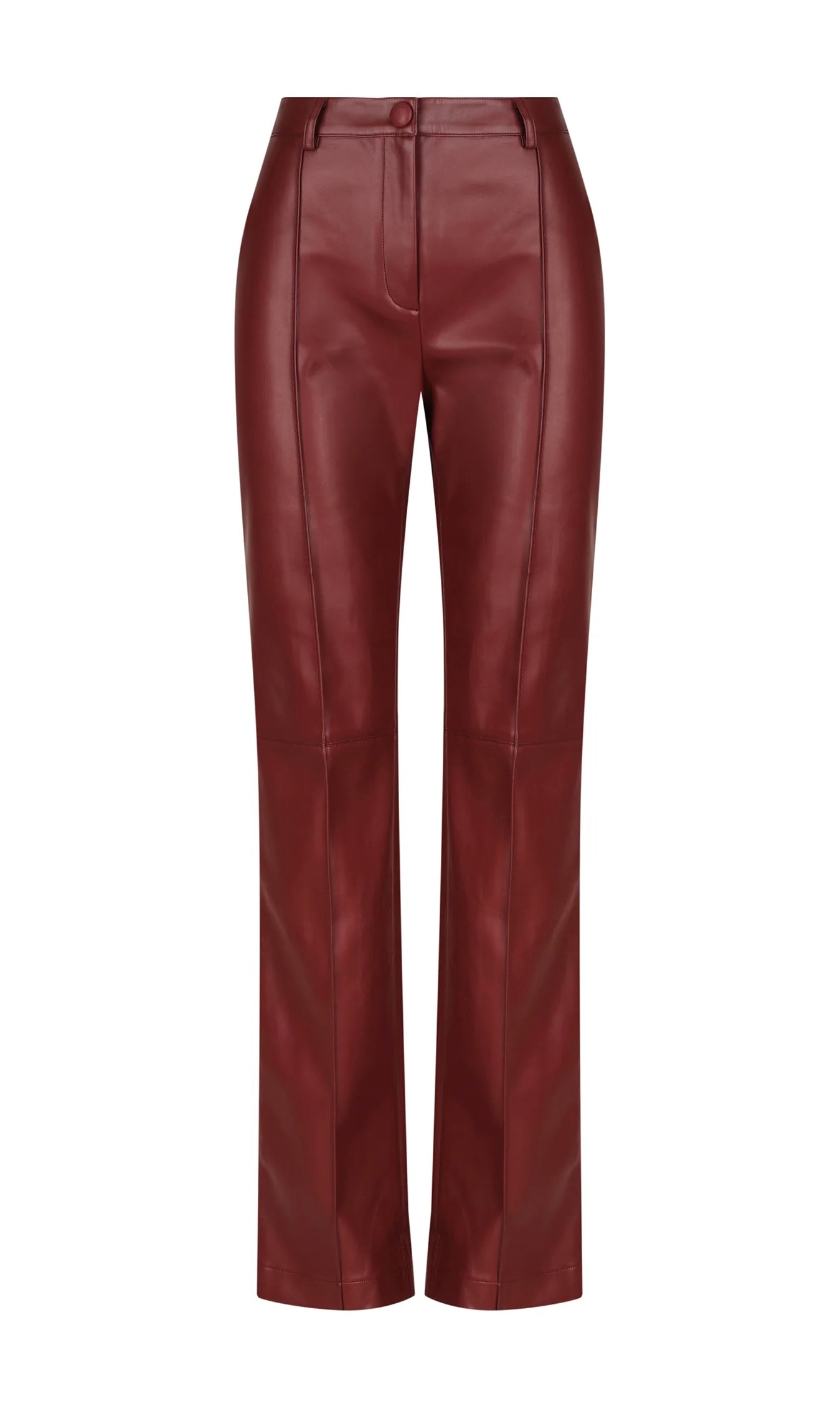 Hansen & Gretel Pam Fitted Leather Pant In Shiraz