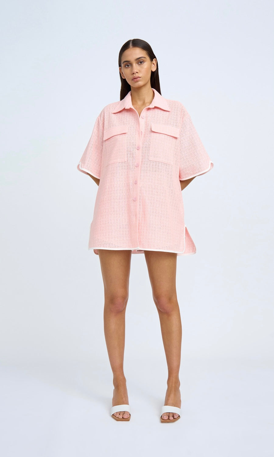 By Johnny Serena Pocket Sun Shirt In Dusty Pink