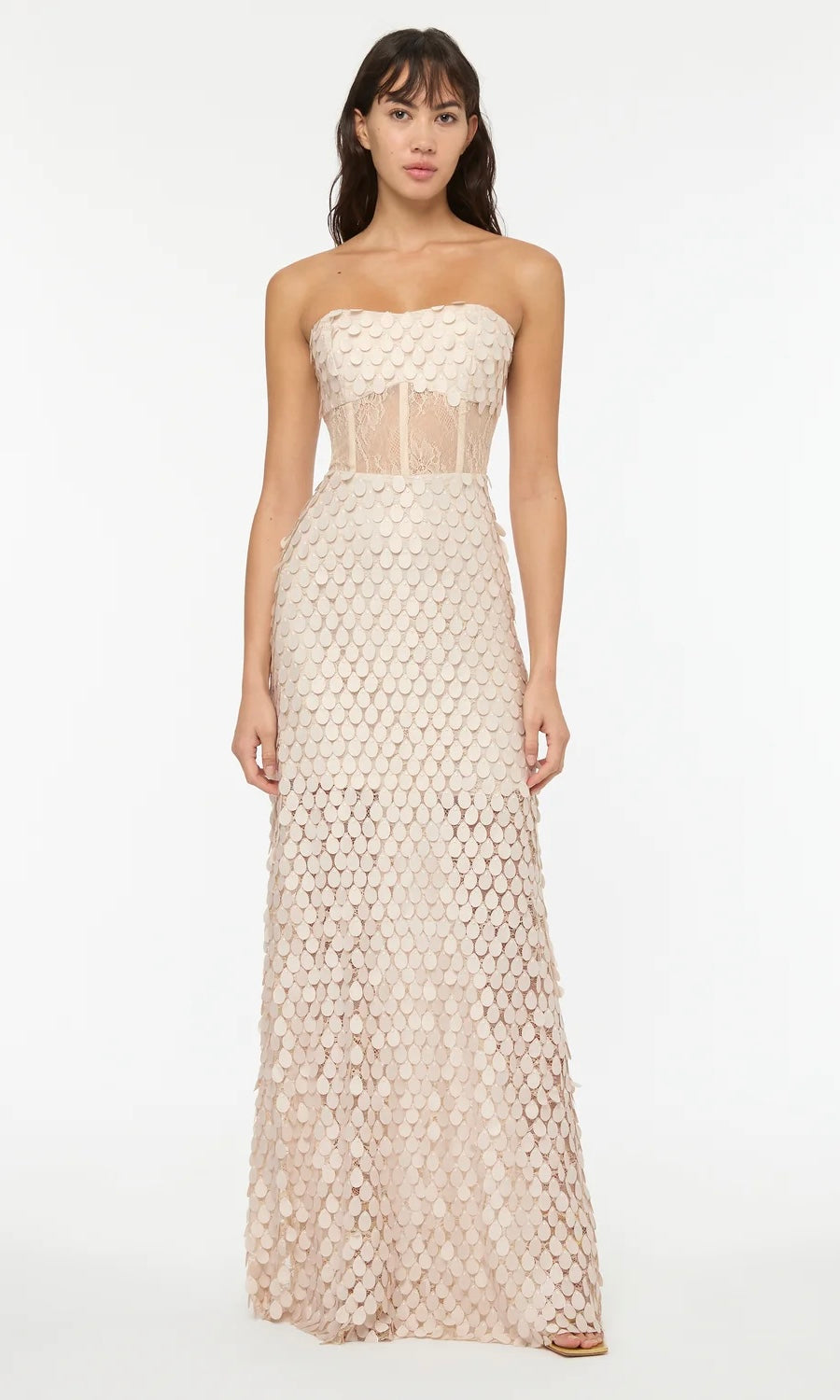 Manning Cartell Supreme Extreme Strapless Gown In Chalk