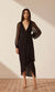 Shona Joy Isola Plunged Long Sleeve Midi Dress In Black
