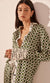 Shona Joy Kahlo Silk Contrast Relaxed Shirt In Fern/Multi