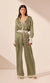 Shona Joy Kajlo Silk Contrast Relaxed Pant In Fern/Multi