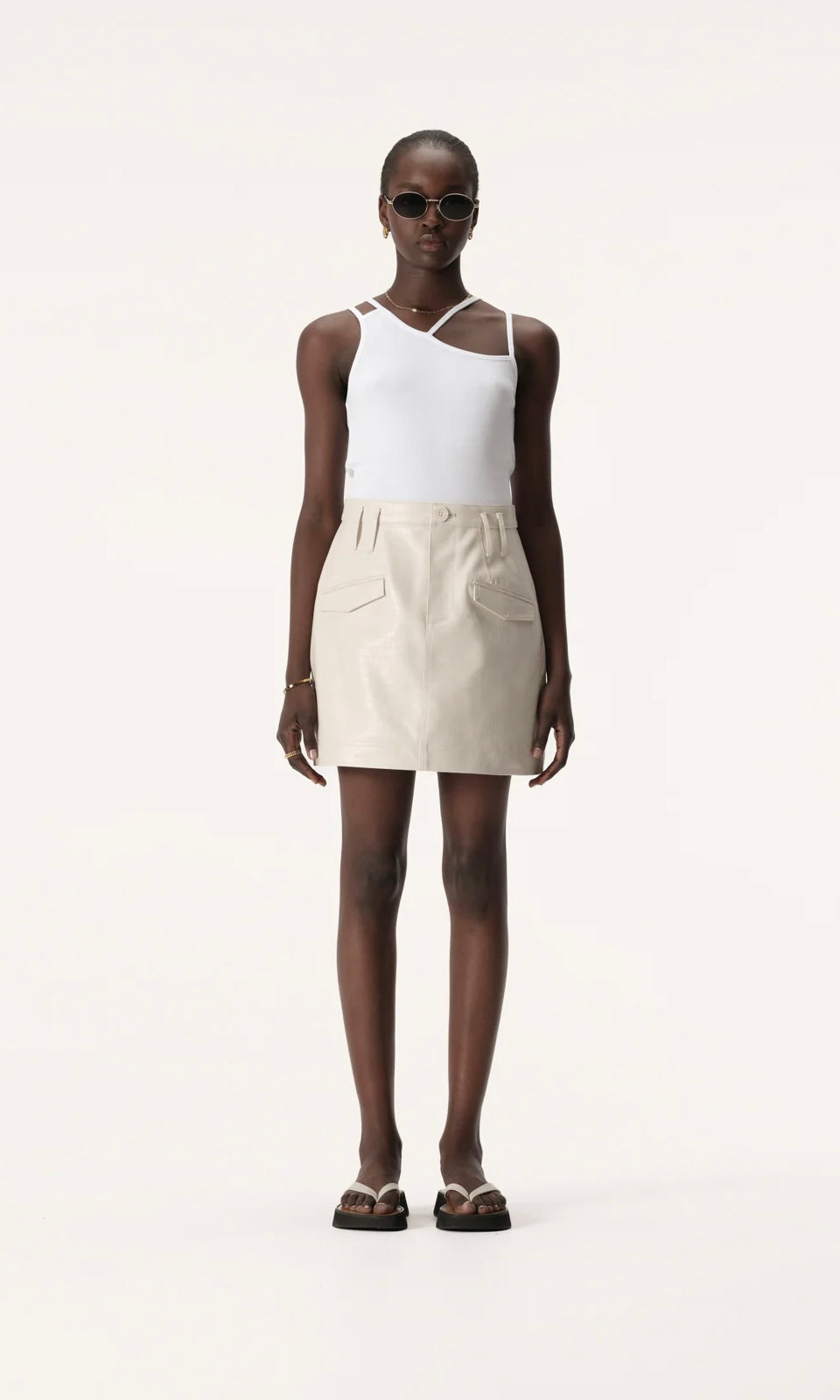 Elka Collective Clements Skirt In Ivory Croc