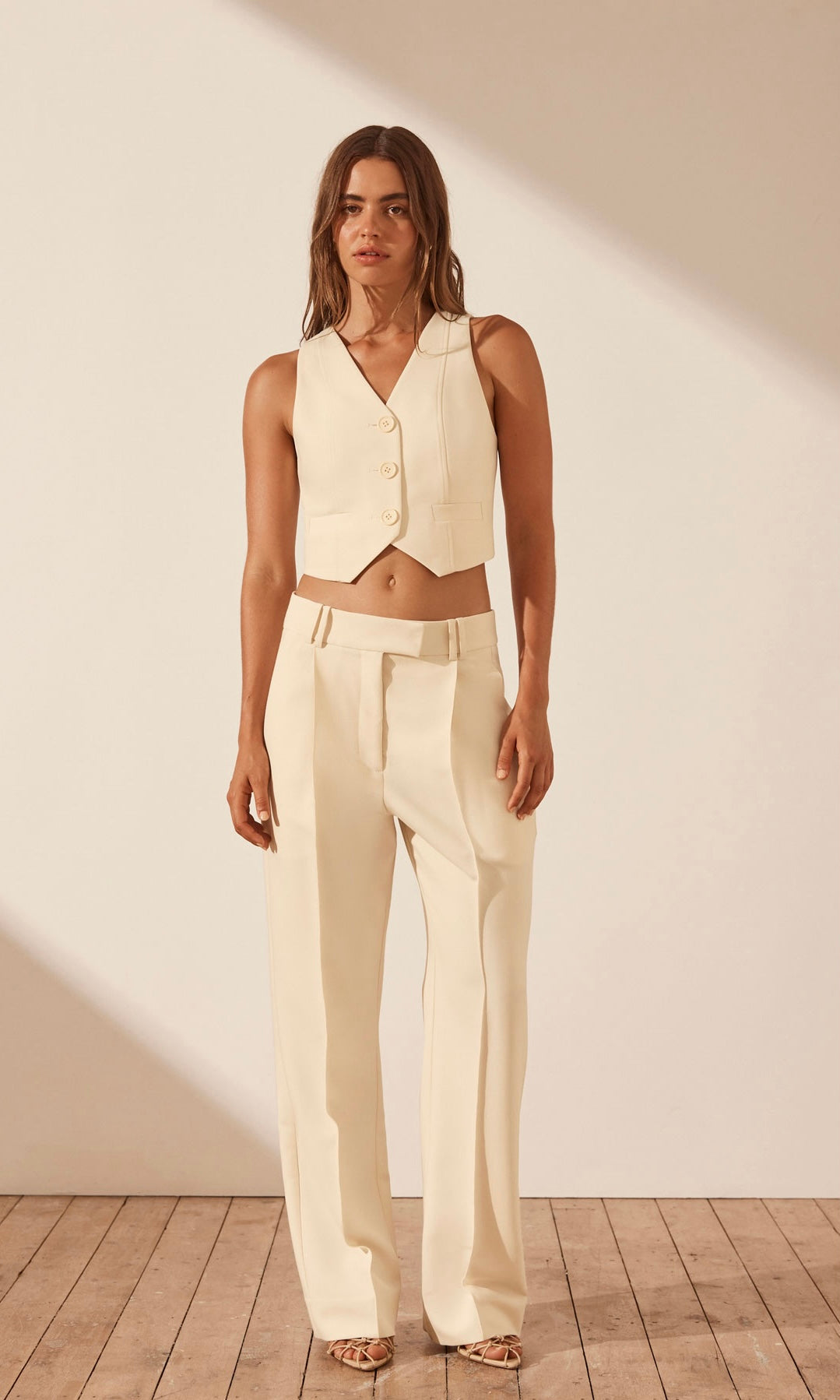 Shona Joy Irena Low Rise Slouch Pant In Rice
