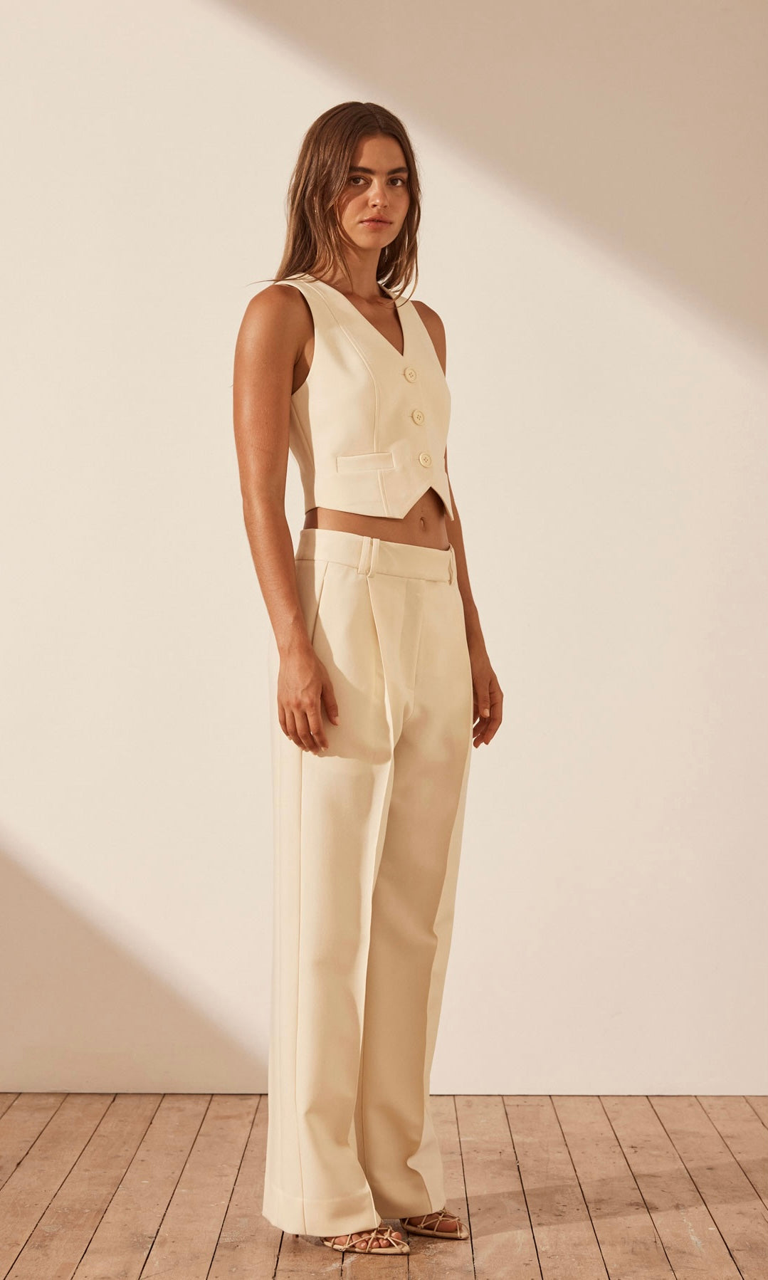 Shona Joy Irena Low Rise Slouch Pant In Rice