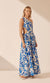 Shona Joy Bleue Asymmetrical Maxi Dress In Ivory/Aqua
