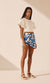 Shona Joy Bleue Asymmetrical Mirco Mini Skirt In Ivory/Aqua