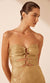 Shona Joy Royale Strapless Lace Up Maxi Dress In Gold