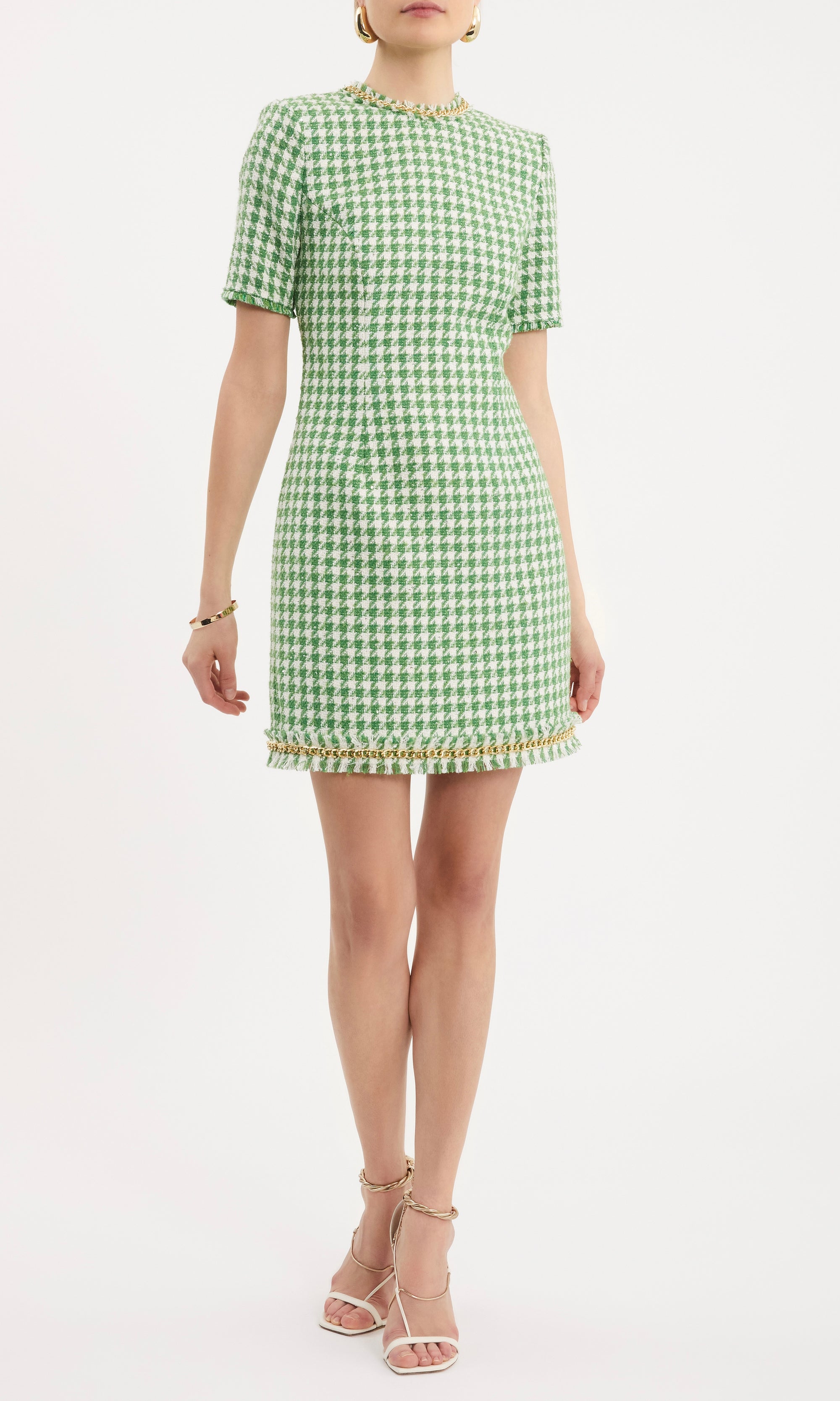 Rebecca Vallance Cher S/S Mini Dress In Green Check