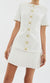 Rebecca Vallance Clarisse Button Mini Dress In Ivory