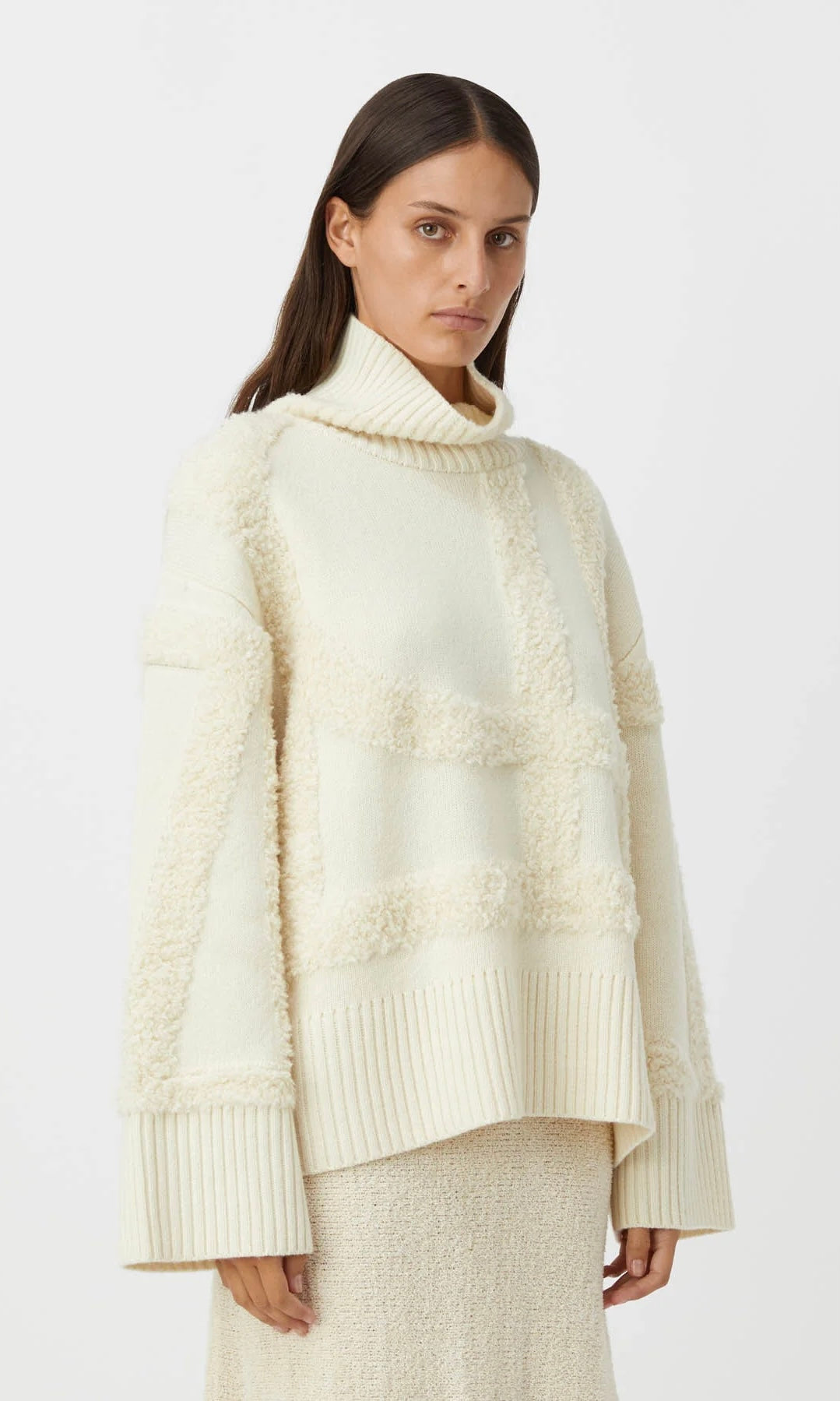 Camilla and Marc Obsidian Turtleneck jumper In Shearling