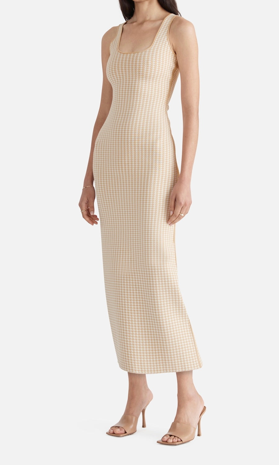 Ena Pelly Evie Luxe Knit Maxi Dress In Houndstooth