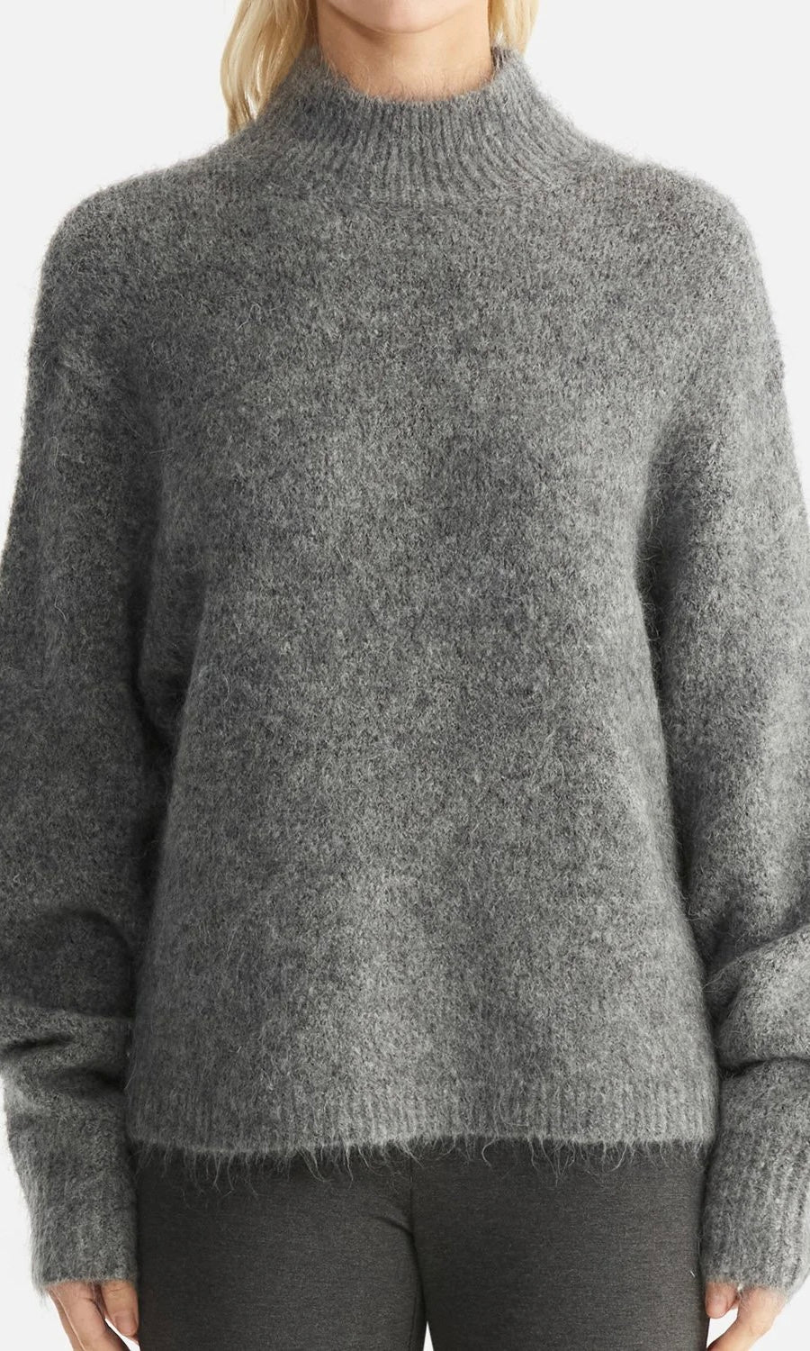 Ena Pelly Nicola Mohair Knit In Charcoal