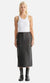 Ena Pelly Wednesday Edged Leather Midi Skirt In Black