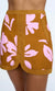 By Johnny Flor De Jean Panel Skirt In Pink Clay