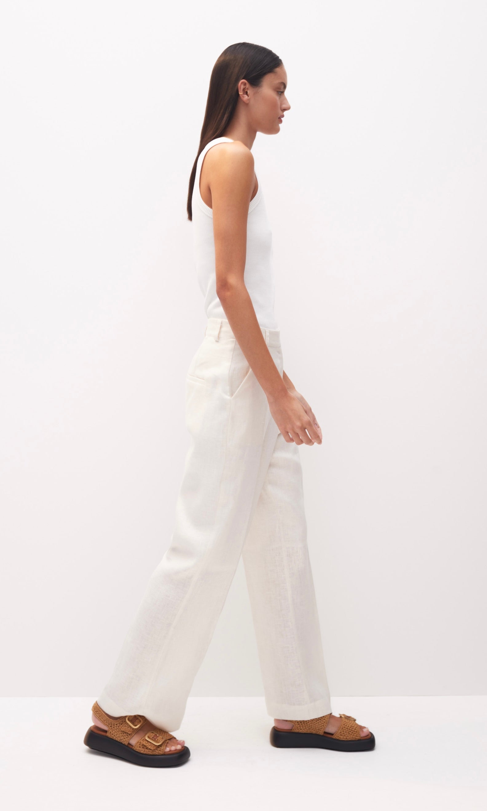 Morrison Annie Linen Pant In Ivory