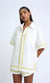 By Johnny Pipe Step Embroidered Shirt In Ivory Primrose