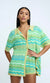 By Johnny Rayne Ripple Knit Shirt In Green Multi