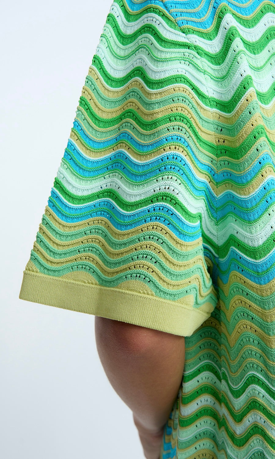 By Johnny Rayne Ripple Knit Shirt in Green Multi