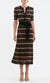 Rebecca Vallance Rivoli Knit Midi Dress In Black/Brown Stripe