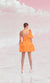 Helen O'Connor Twist Drape One Shoulder Mini Dress In Orange Popsicle