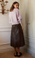 Morrison Brooklyn Leather Skirt In Chocolate