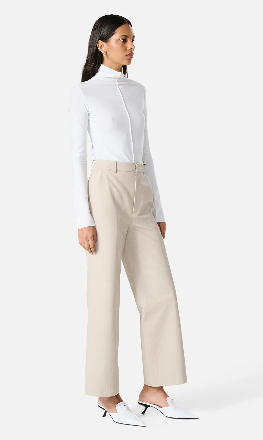 Ena Pelly Stanford Leather Pant In Turtledove