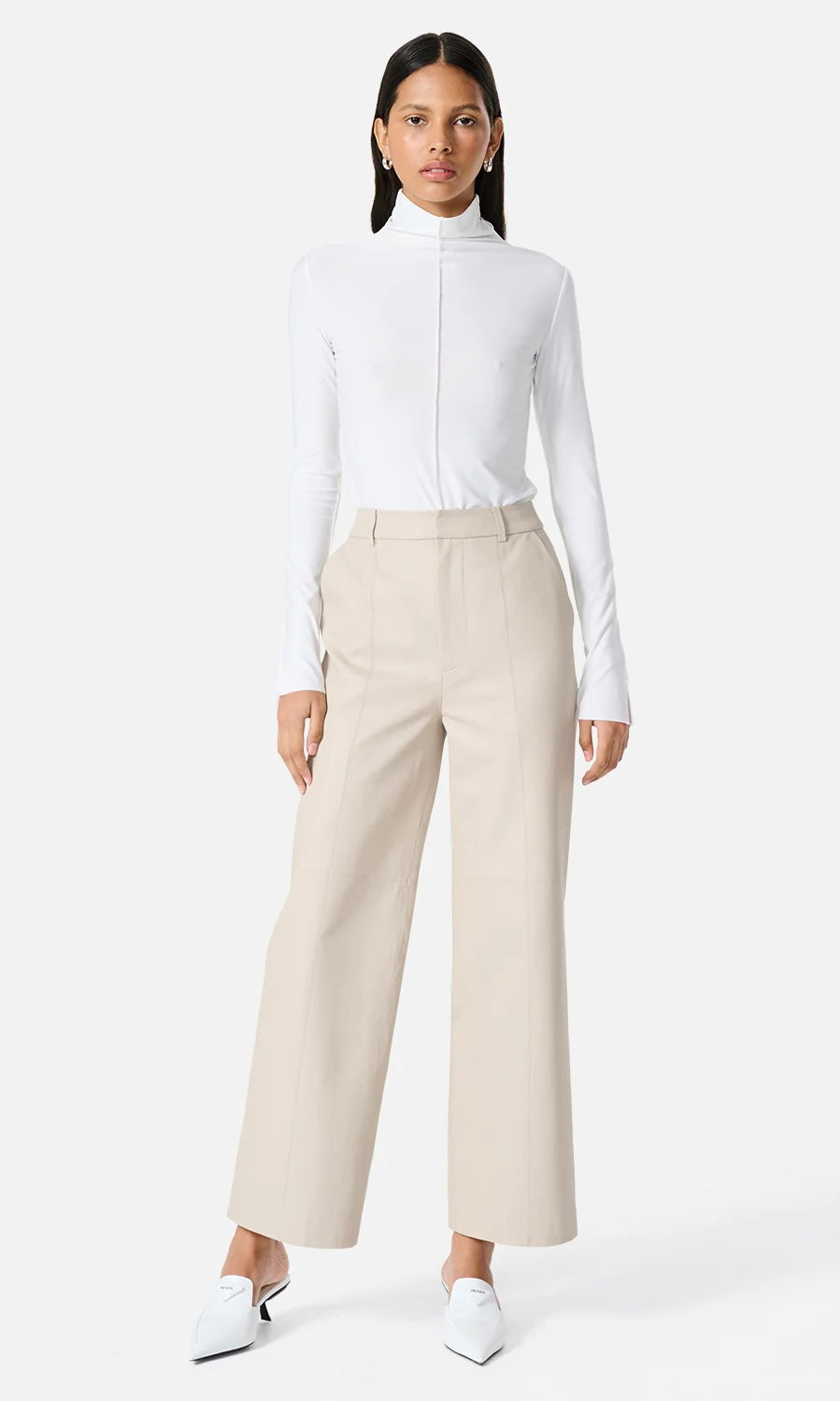 Ena Pelly Stanford Leather Pant In Turtledove