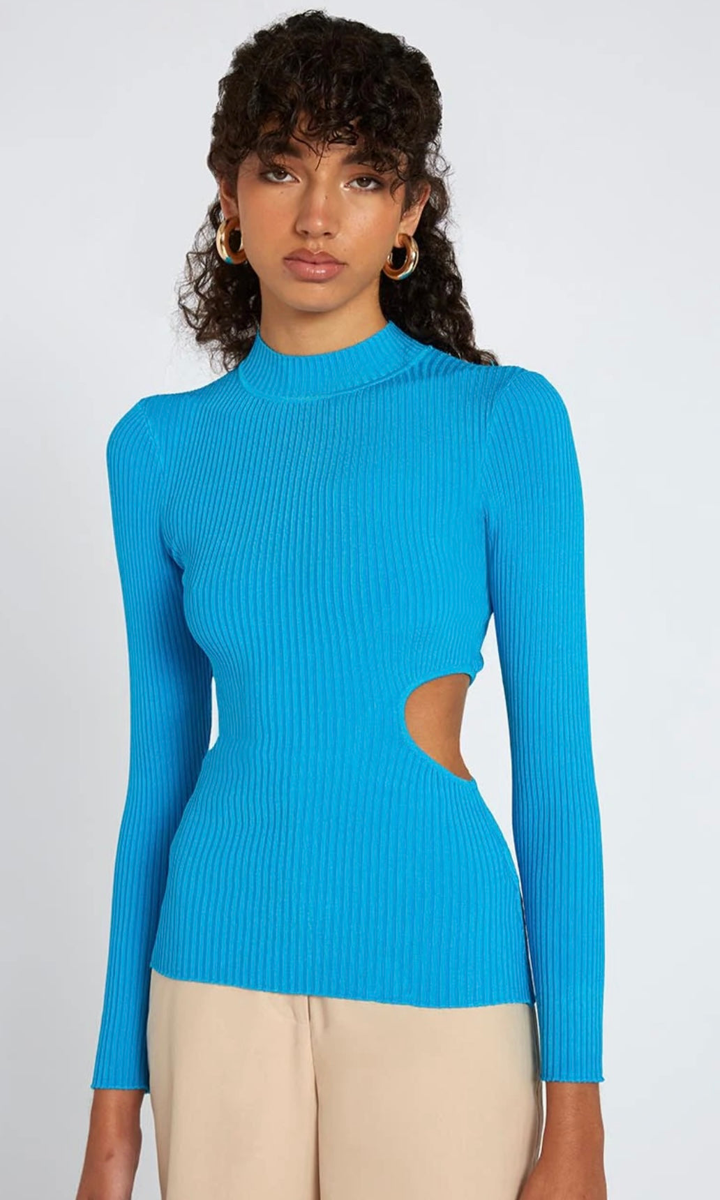 By Johnny Maya Sleeve Knit Top In Electric Blue