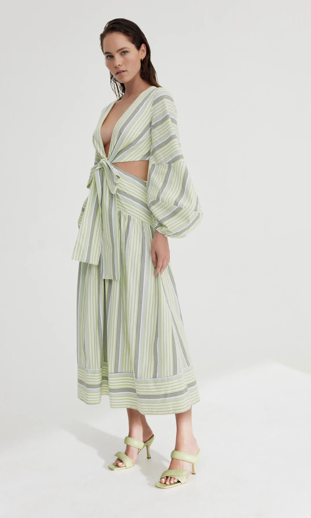 Significant Other Nola Maxi Dress In Avocado Stripe