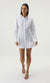 Third Form Blur Out Shirred Shirt Dress In White
