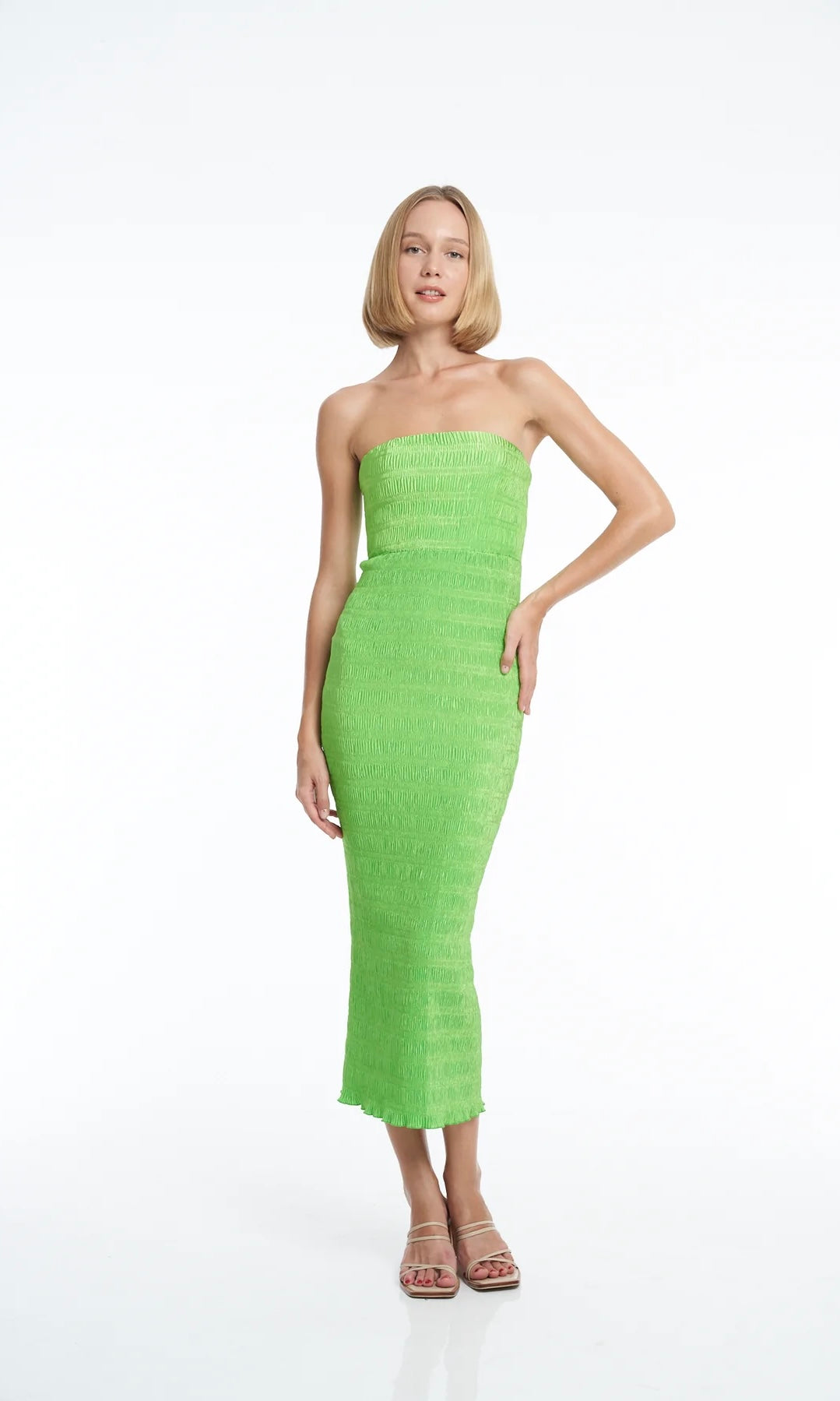 Lidee Aurore Gown In Neon Lime