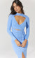 Sovere Allure Wrap Knit Midi Dress In Blue