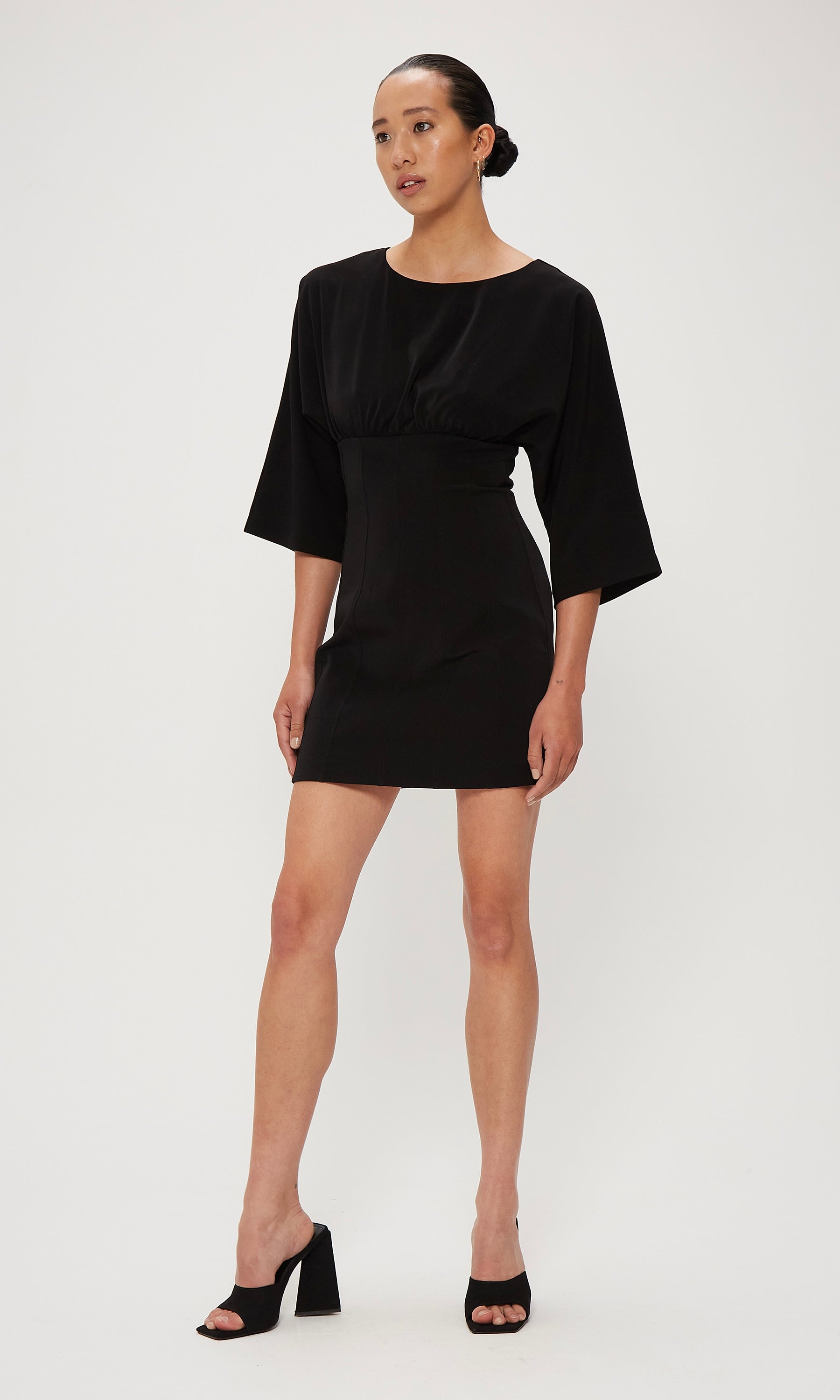 Third Form Cut Through Corset Mini Dress In Black